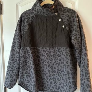 JCrew Fleece, animal print
